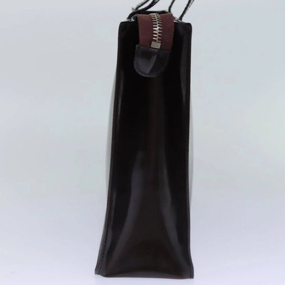 CHANEL COCO Mark Hand Bag Enamel Brown CC - Picture 5 of 15